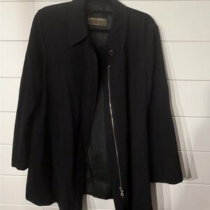 Luciano Barbera Black Wool Trench Coat